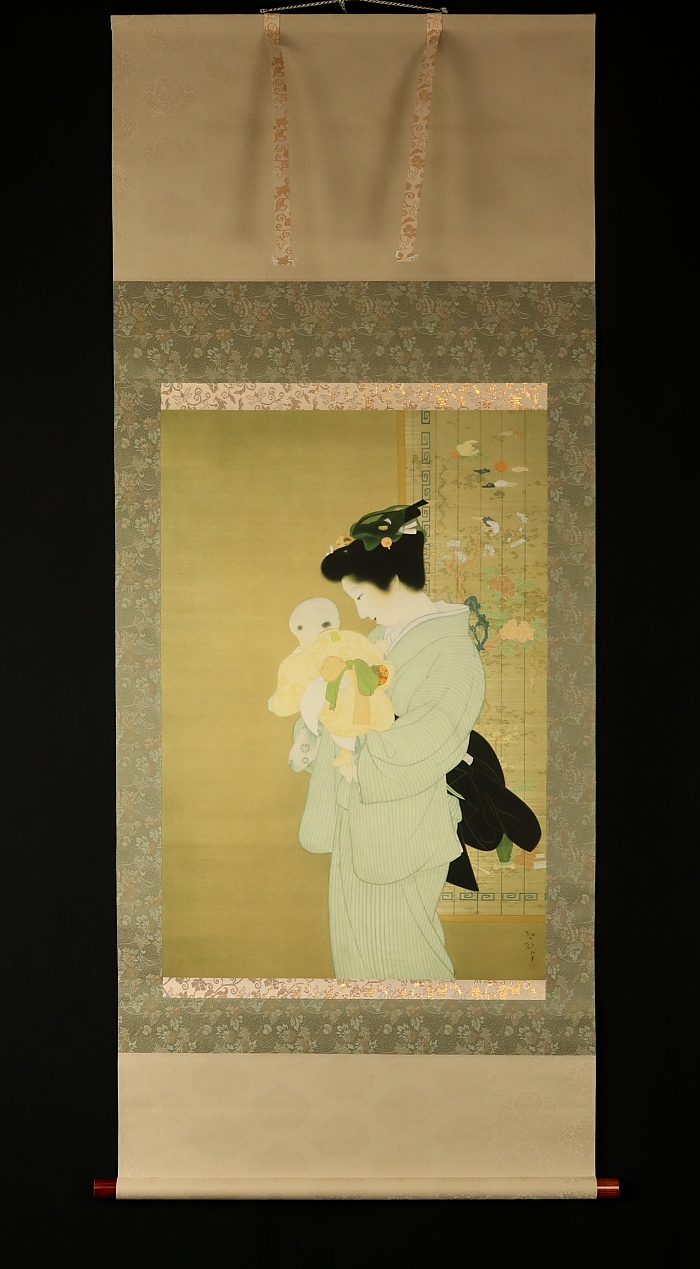 上村松園 名画「序の舞」 掛軸 工芸 竹内栖鳳師事 近代美人画